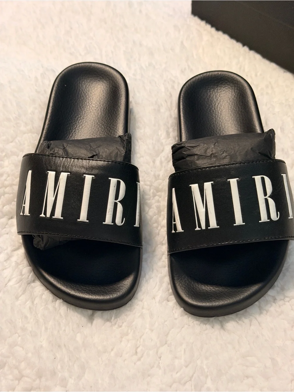 AMIRI Kids Logo Slides Sandals Black Size EU 31 US 13 w/ Box Authentic